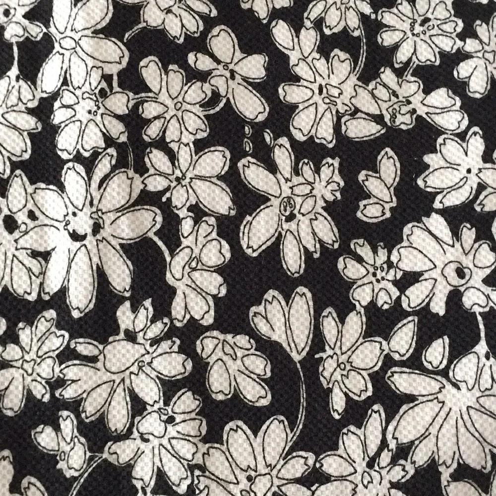 Vintage Geoffrey Beene Cotton Floral Pencil Skirt Navy & White - Picture 4 of 8